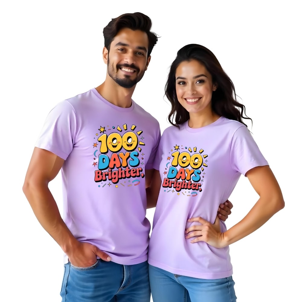100 Days Brighter Couple Tshirts