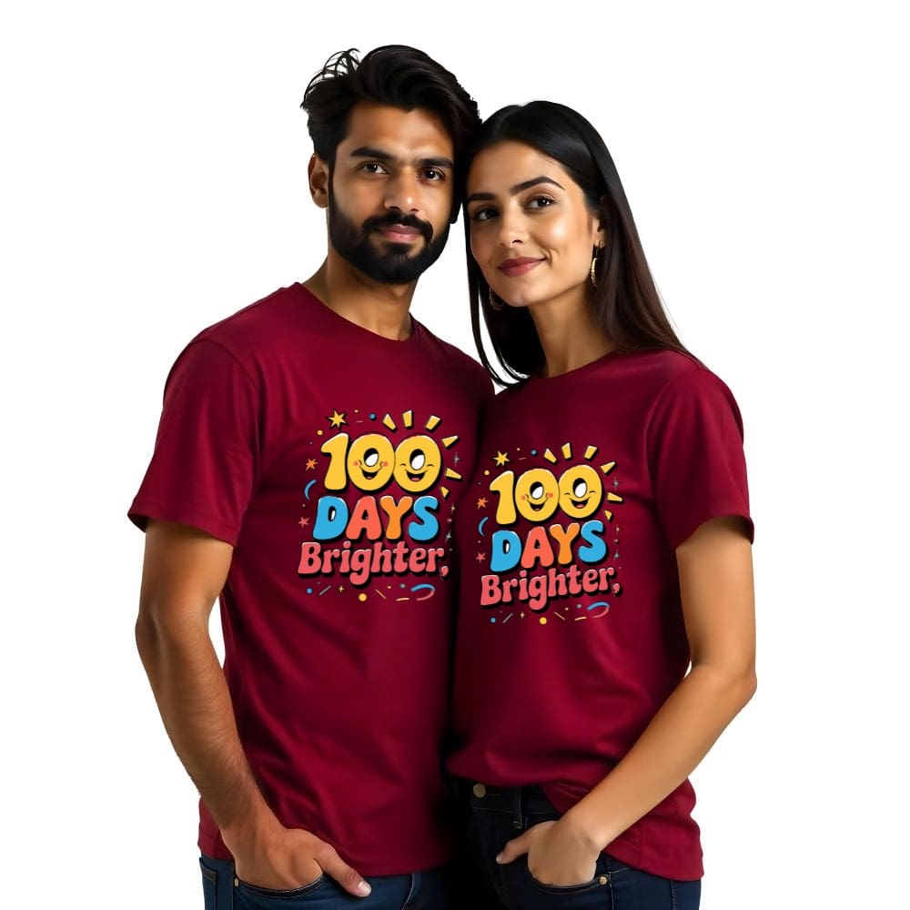 100 Days Brighter Couple Tshirts