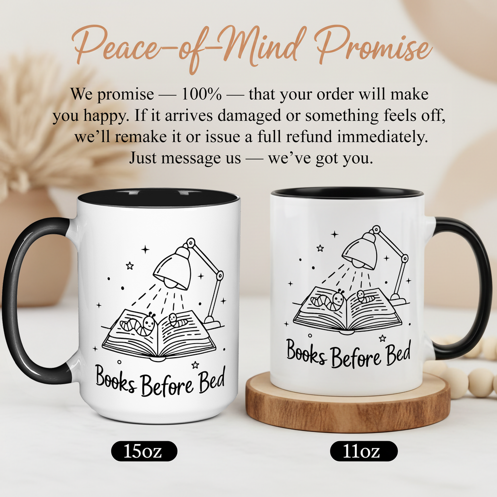 Books Before Bed Mug – Funny Book Lover Coffee Cup – Cozy Reading Gift – Ringer Mug 11oz 15oz |Mug 100