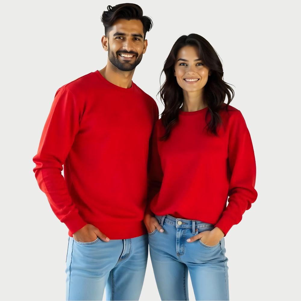Plain Couple Sweatshirts - Red