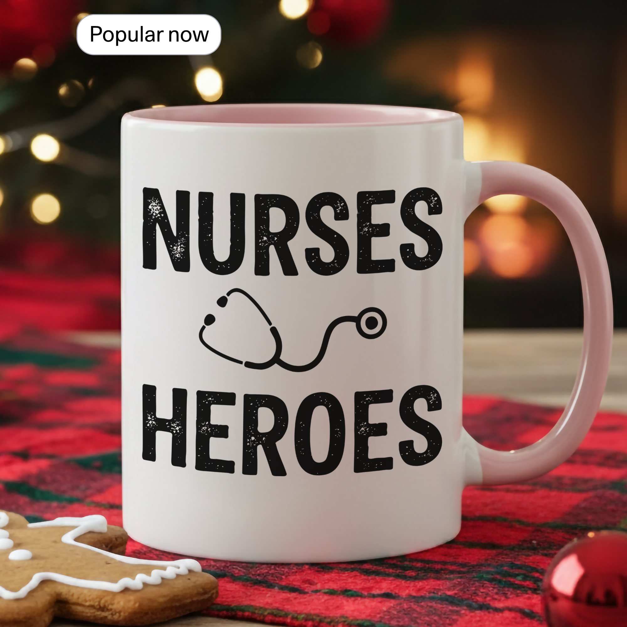 Nurses Are Heroes Mug – Nurse Appreciation Gift – Healthcare Worker Coffee Cup – RN Graduation Gift – 11oz 15oz Ringer Mug |Mug 126