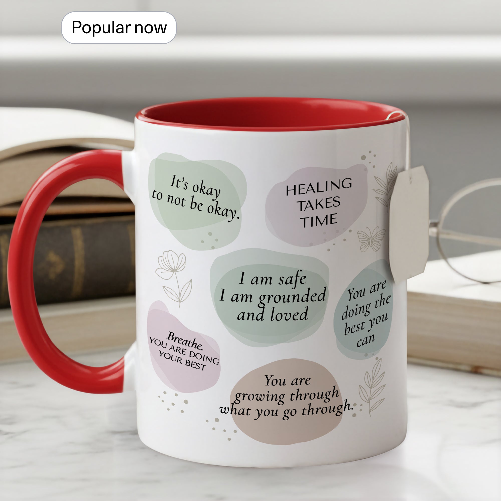 Healing Takes Time Mug – Self Love Affirmation Coffee Cup – Mental Health Encouragement Gift – Inspirational Ringer Mug 11oz 15oz |Mug 106