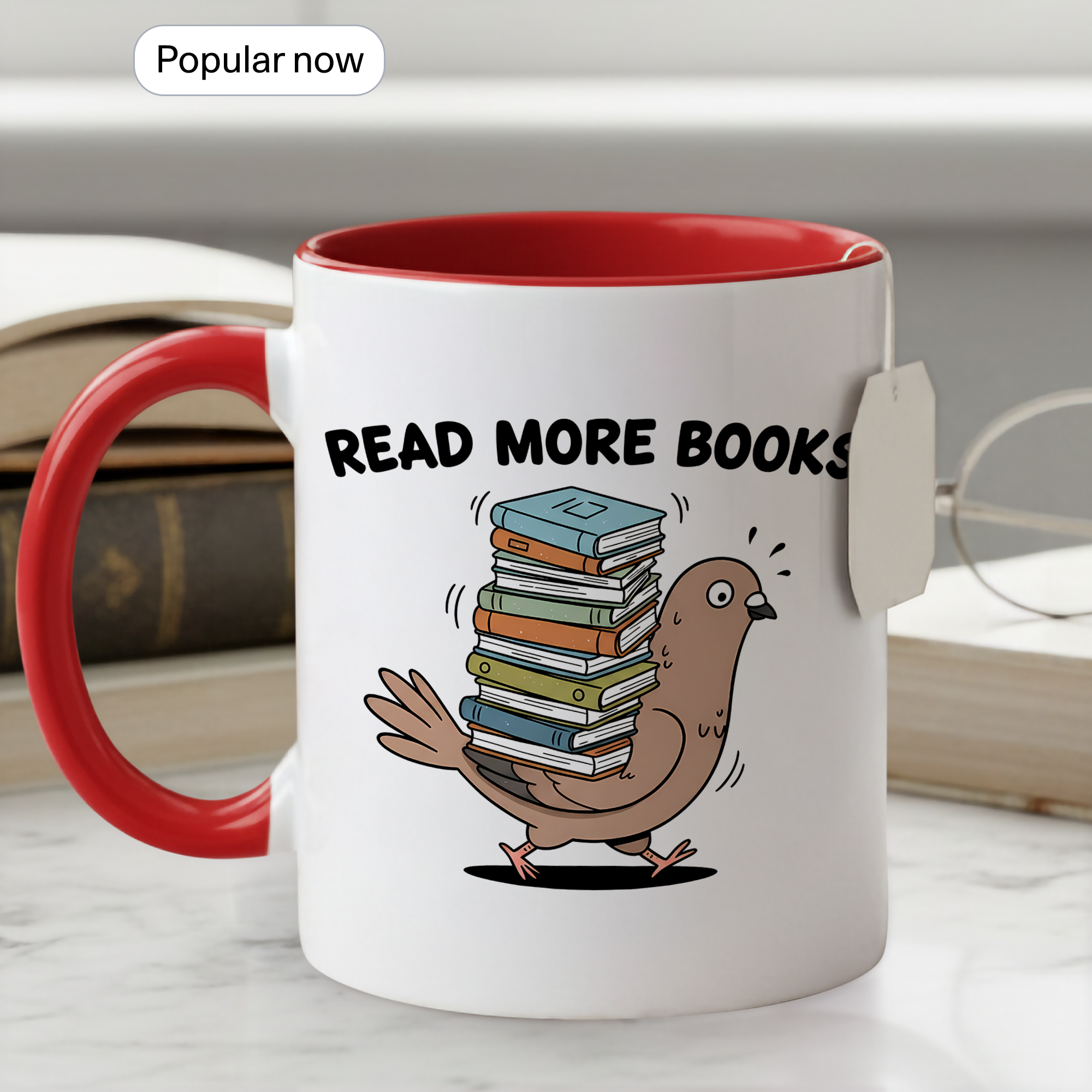 Read More Books Mug – Funny Book Lover Gift – Cute Reader Coffee Cup – 11oz 15oz Ringer Mug |Mug 124