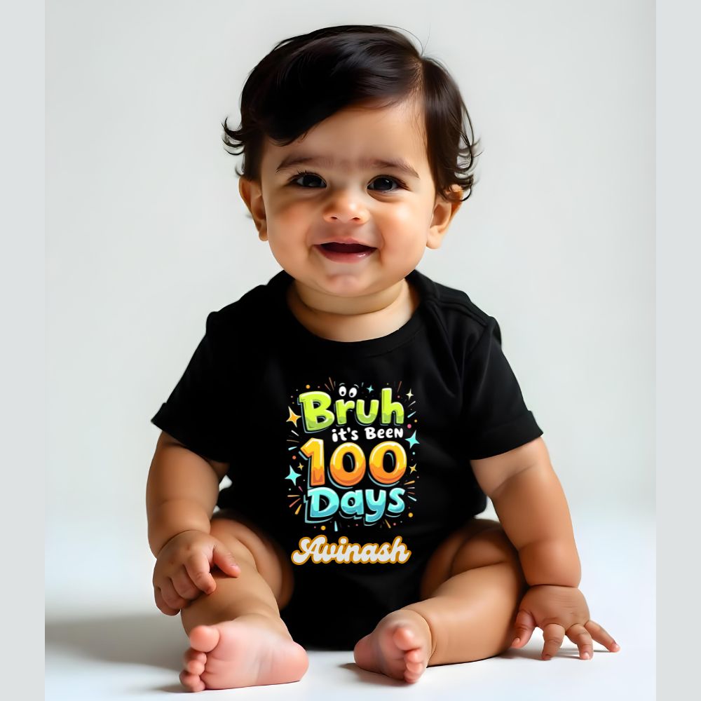 Celebrating 100 days : Custom Printed Rompers