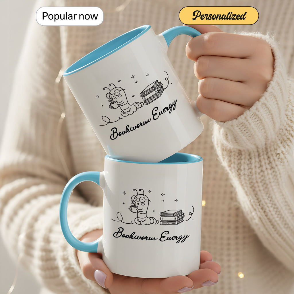 Booktrovert Cafe Mug – Book Lover Coffee Cup – Introvert Reader Gift – Multi Color Ringer Mug 11oz 15oz |Mug 103