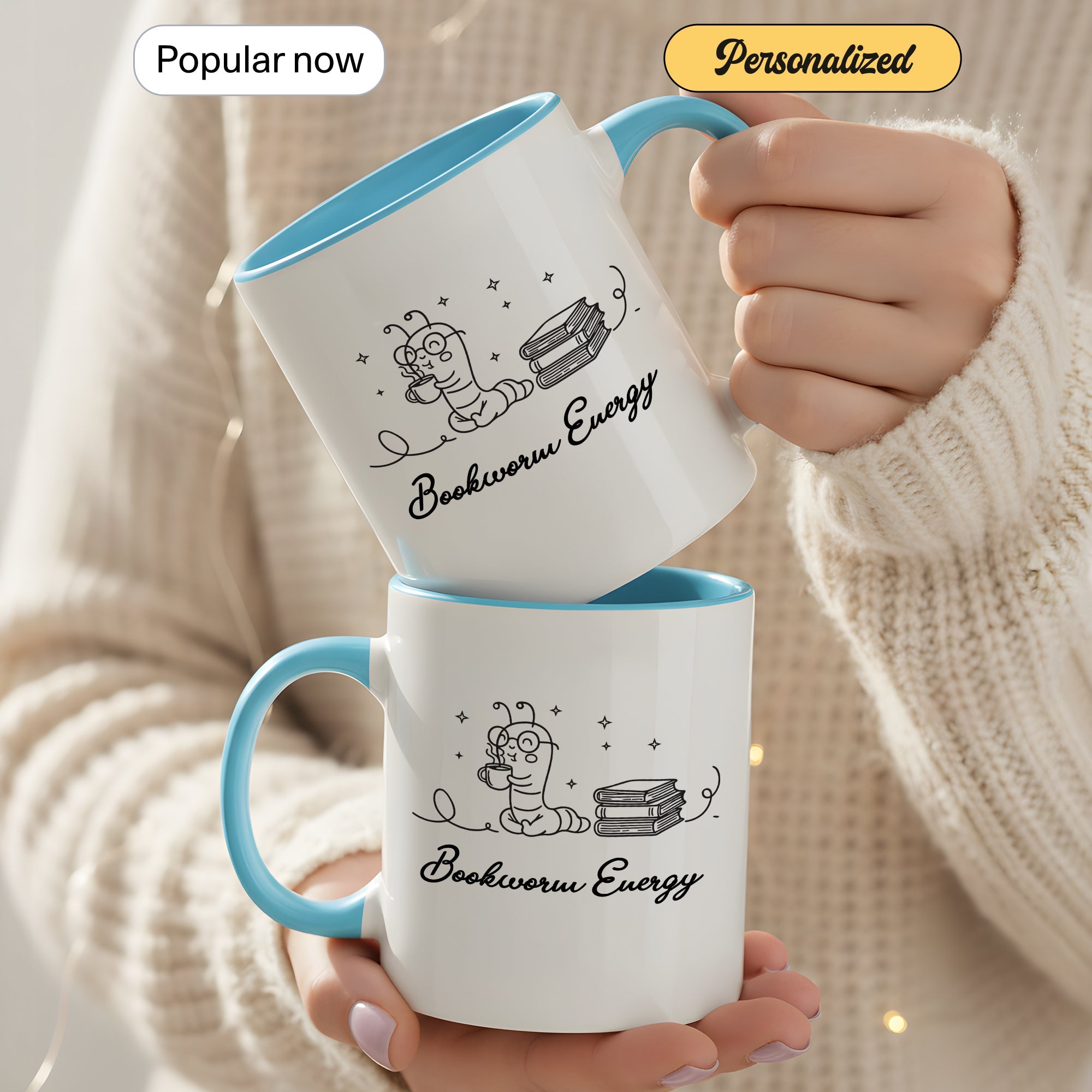 Booktrovert Cafe Mug – Book Lover Coffee Cup – Introvert Reader Gift – Multi Color Ringer Mug 11oz 15oz |Mug 103