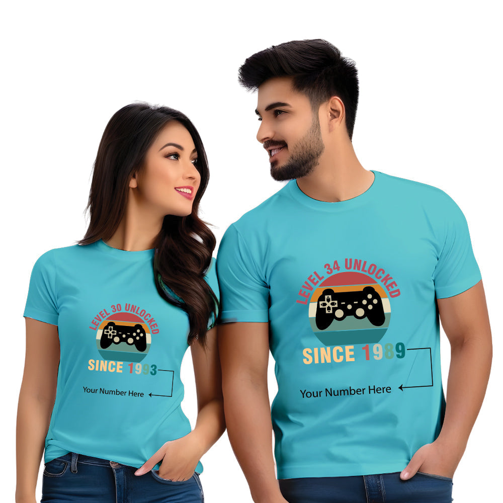 Level Unlocked Custom Year Couple Tshirts
