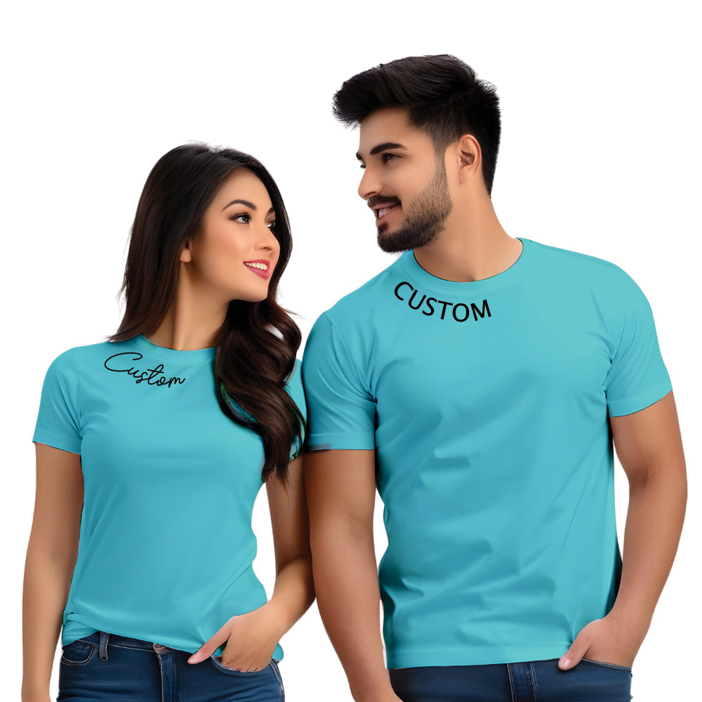 Customize Your Love: Half Sleeve Couple T-Shirt