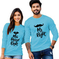 Mr Right & Mrs Always Right Half Sleeve Couple Print T Shirt