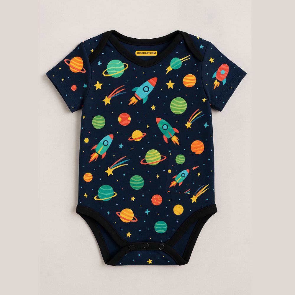 Name & Number Printed Space Theme Romper Jersey