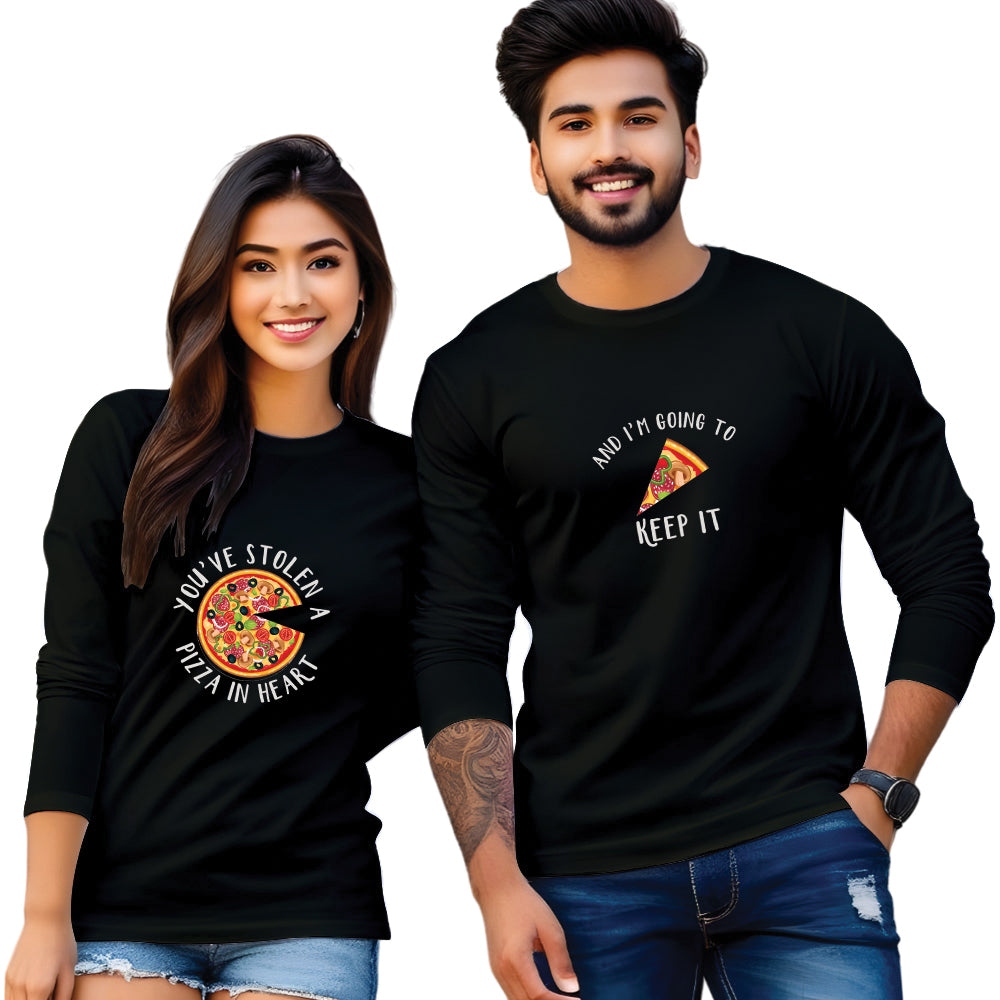 Full Sleeve Couple Printed T Shirt