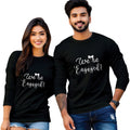 We Are Engaged Full Sleeve Printed Couple T-Shirt