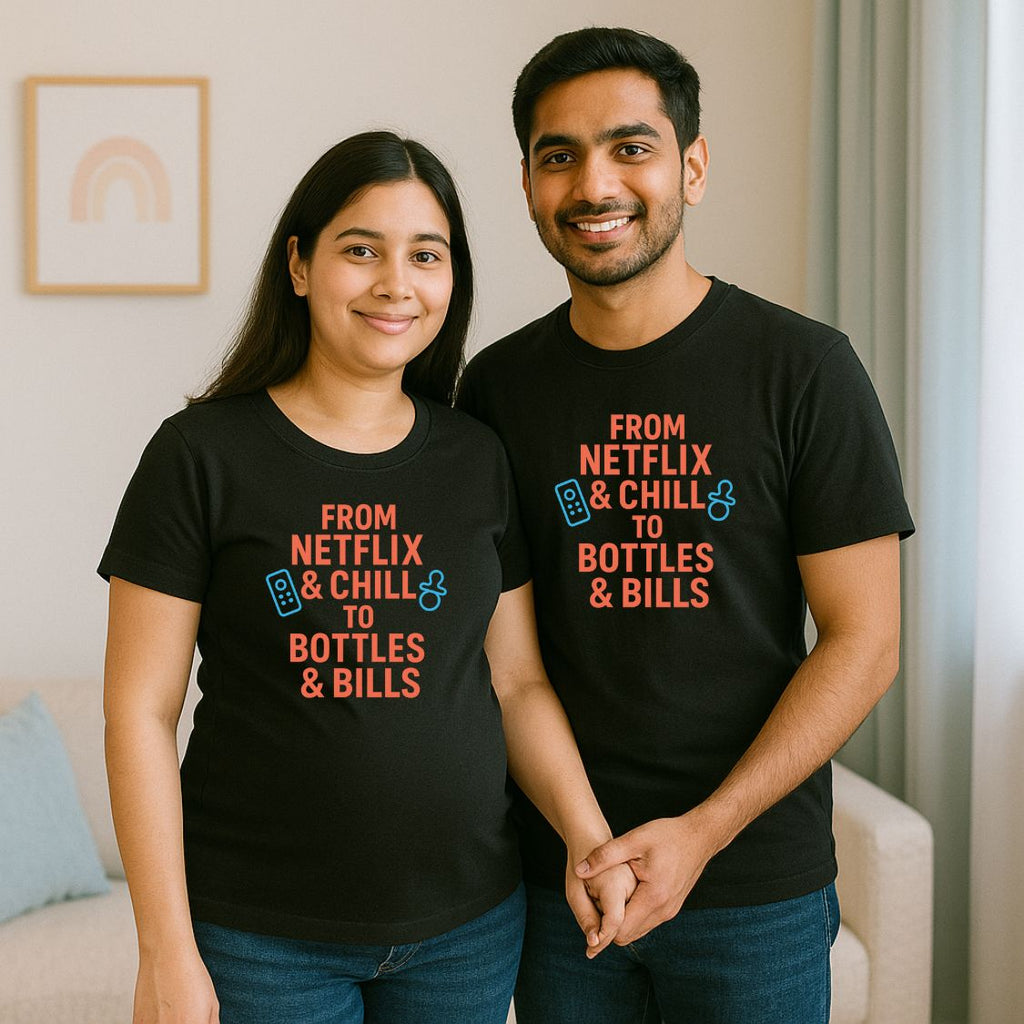 From Date Nights to Diaper Duty – Funny Couple Maternity T-Shirts