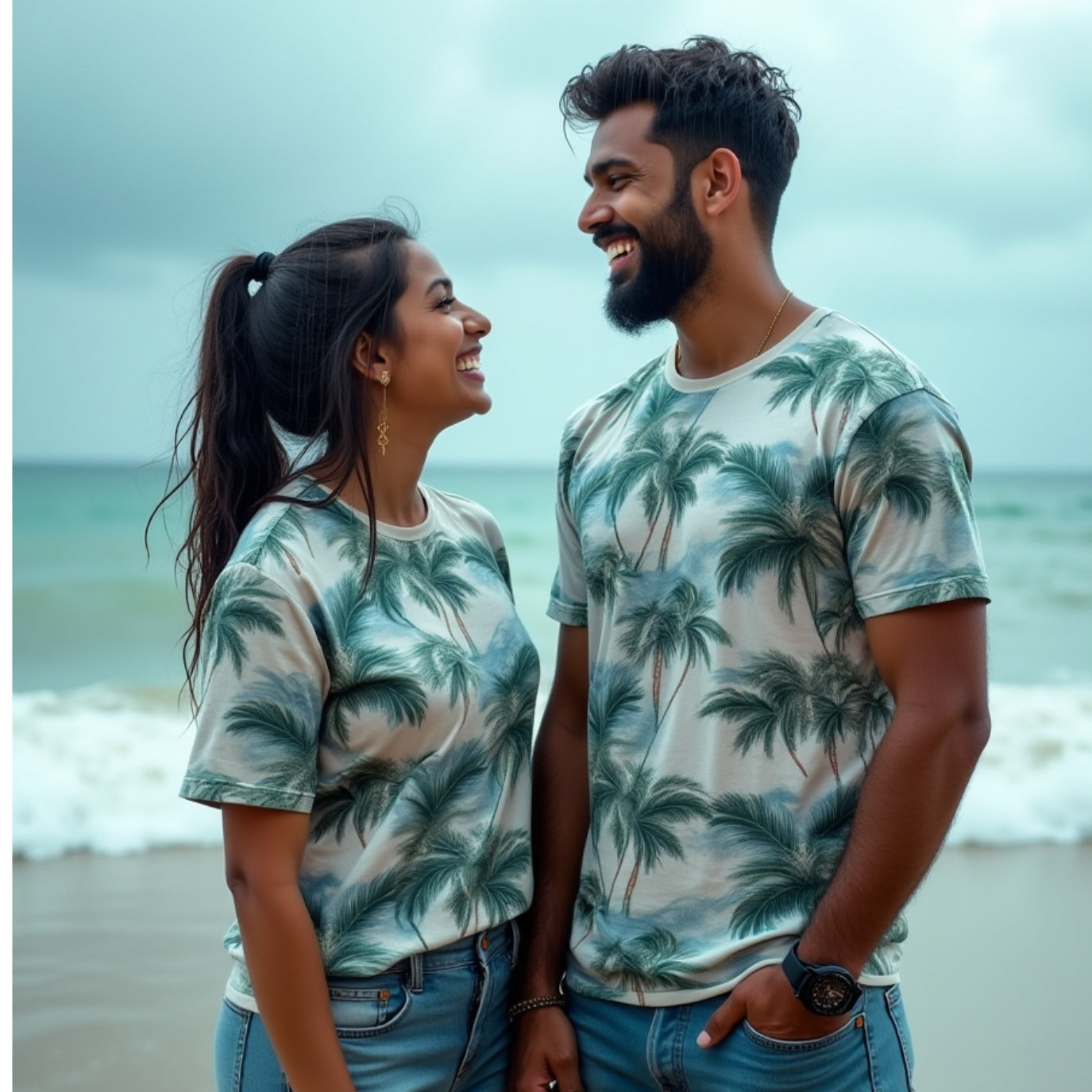 Tropical Couple Tshirts - Green