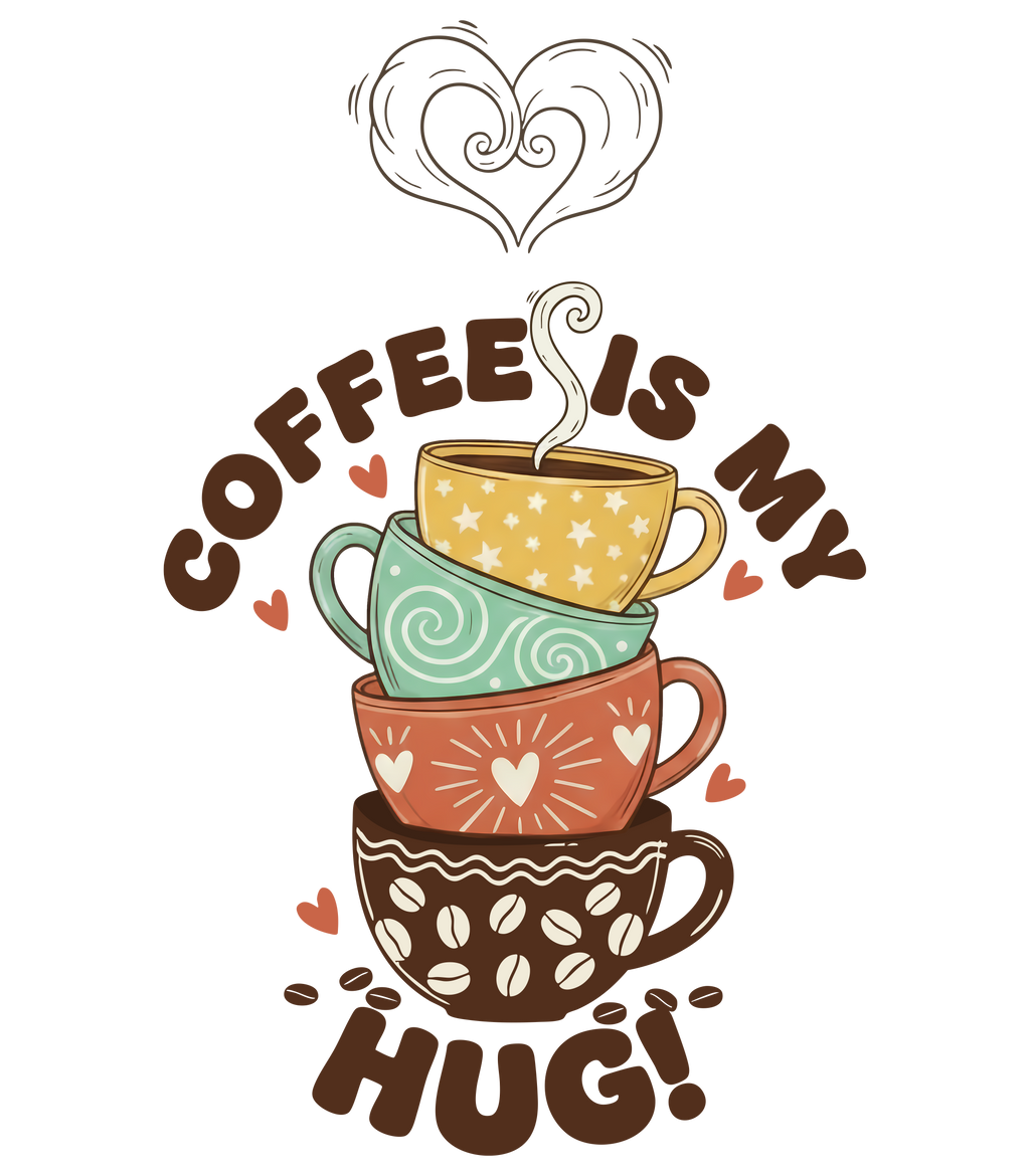 Coffee Is My Hug Mug – Cute Coffee Lover Gift – Cozy Aesthetic Coffee Cup – 11oz 15oz Ringer Mug |Mug 122