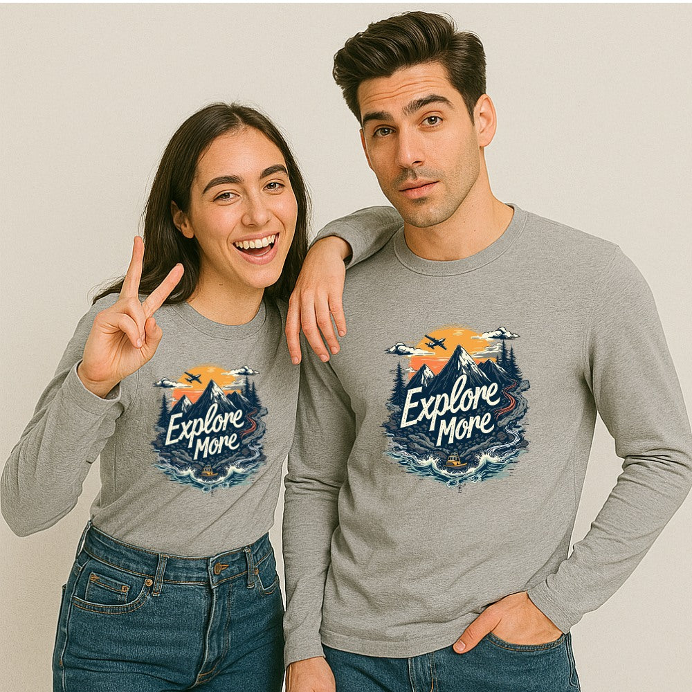Explore More Matching Couple Travel T-Shirts for Travel Lovers Grey
