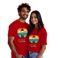 Customised hot air balloon couple T-shirts