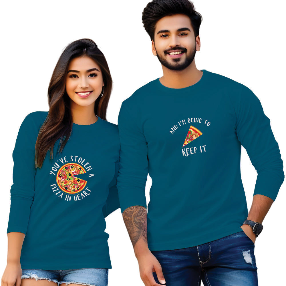 Full Sleeve Couple Printed T Shirt