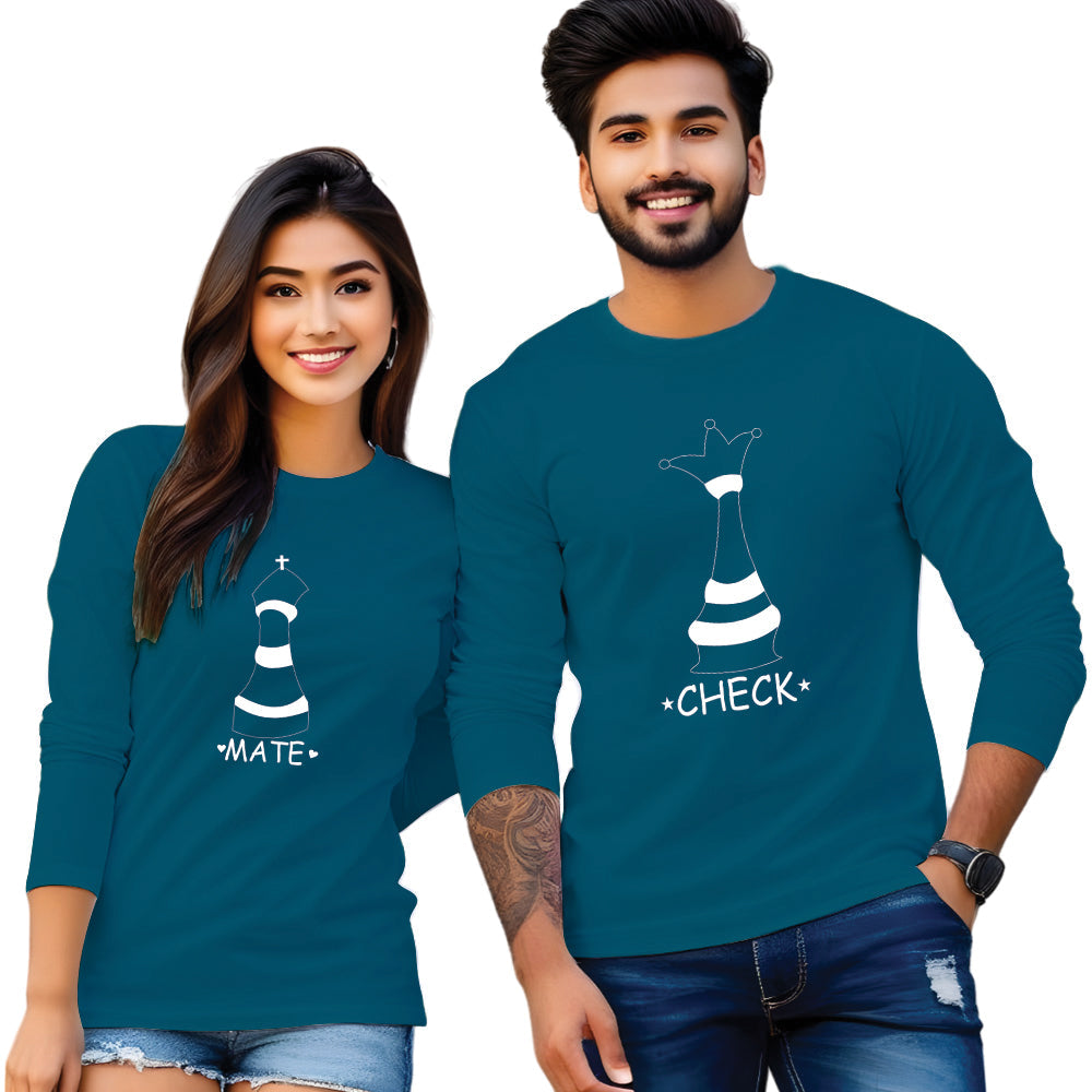 Checkmate Printed Couple T-Shirt