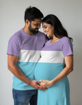 Color Block Trending Tshirt Dress for Mom and Tshirt for Dad