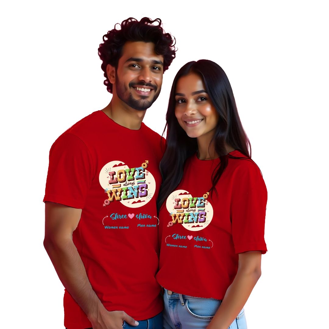 Love wins cute couple T-shirts