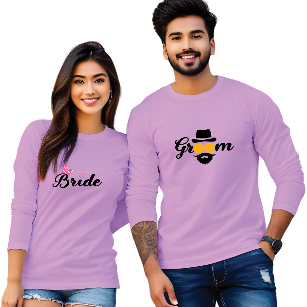 Bride Groom Printed Couple T Shirt