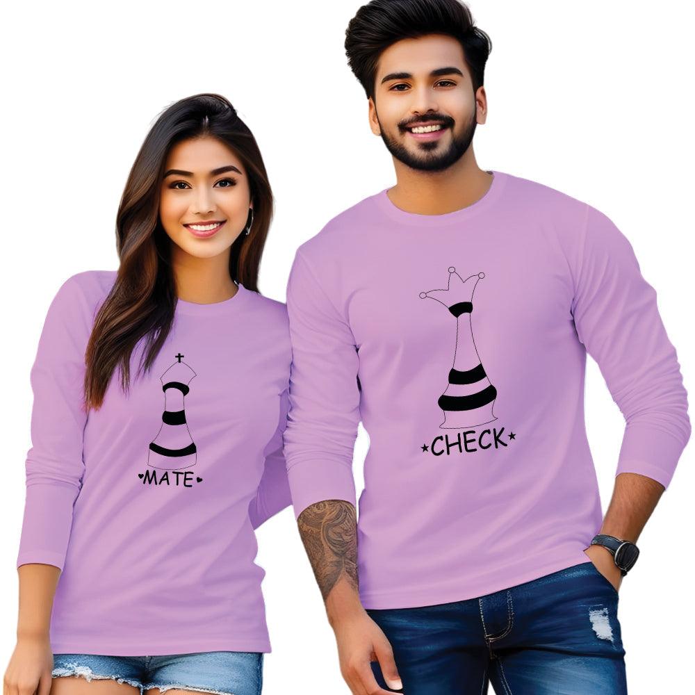 Checkmate Printed Couple T-Shirt