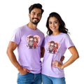 Cute Animated Couple Printed Customisable Couple Tshirts