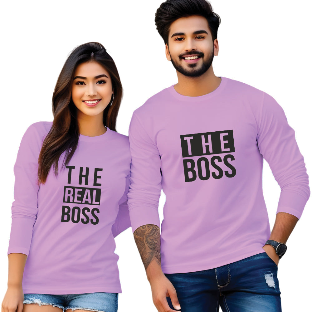 The Real Boss & The Boss full Sleeve Couple T Shirt
