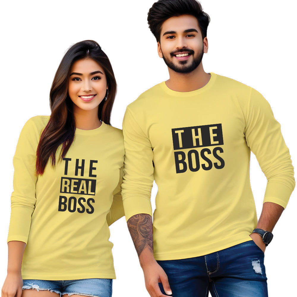 The Real Boss & The Boss full Sleeve Couple T Shirt