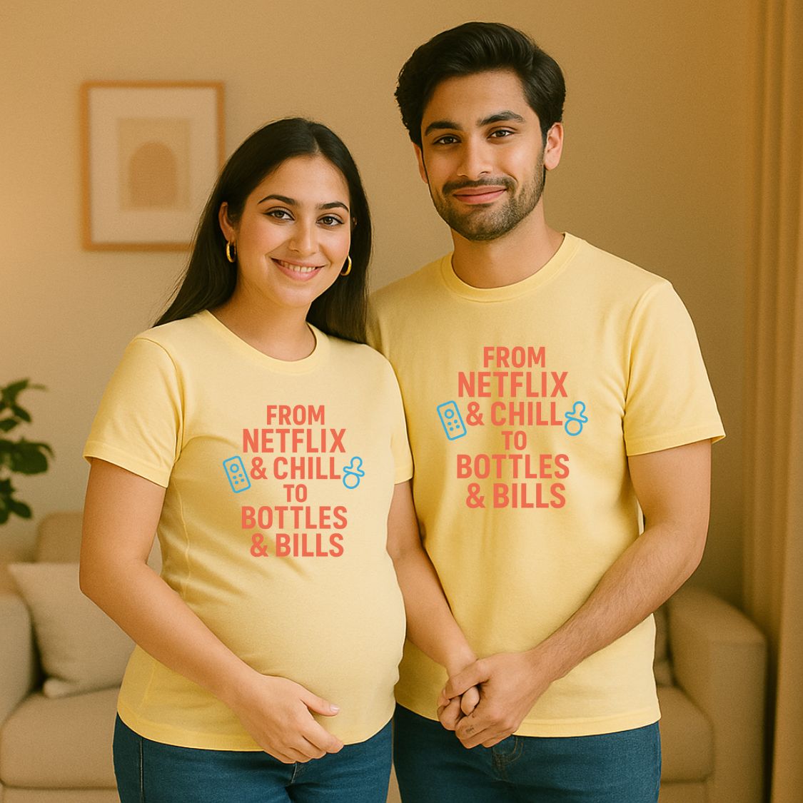 From Date Nights to Diaper Duty – Funny Couple Maternity T-Shirts