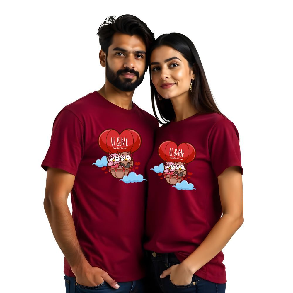 U and Me Hot air Baloon Couple Tshirts