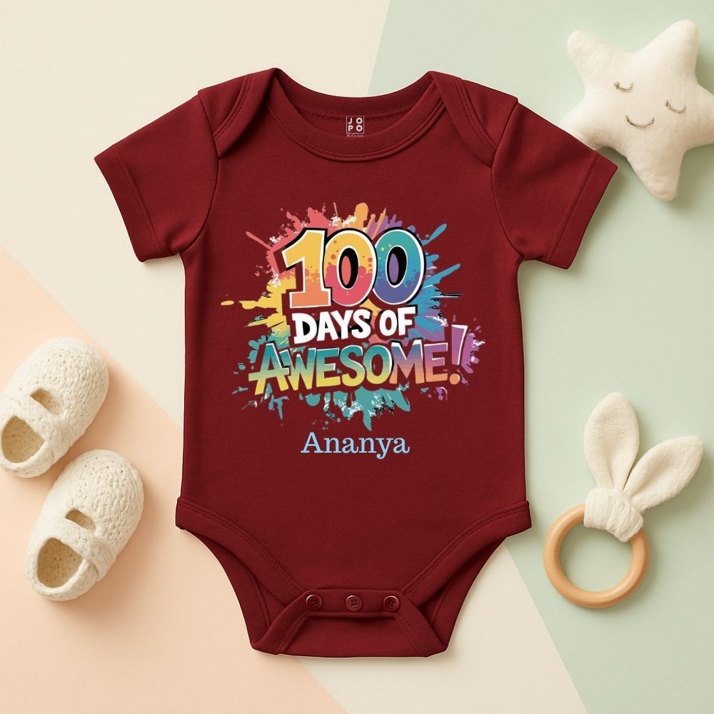 Celebrating 100 Days of Joy – Custom Baby Bodysuit