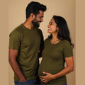 Plain Olive Maternity Couple T-Shirts