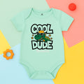 Cool Baby Onesie with Crowned Dino - Mint Green Personalized Baby Romper