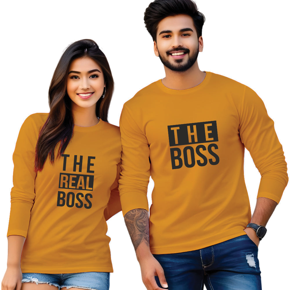The Real Boss & The Boss full Sleeve Couple T Shirt
