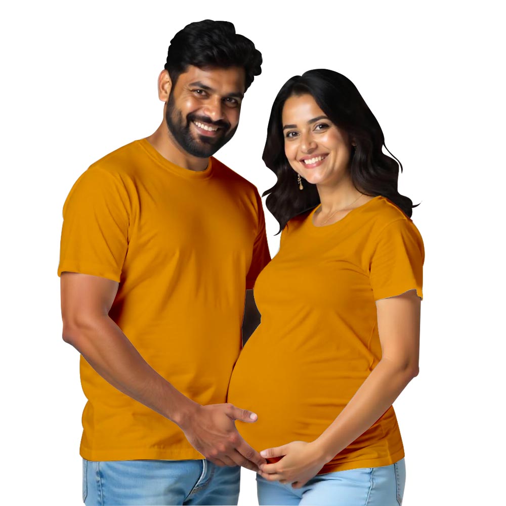 Plain Maternity Couple Tshirts for Layering