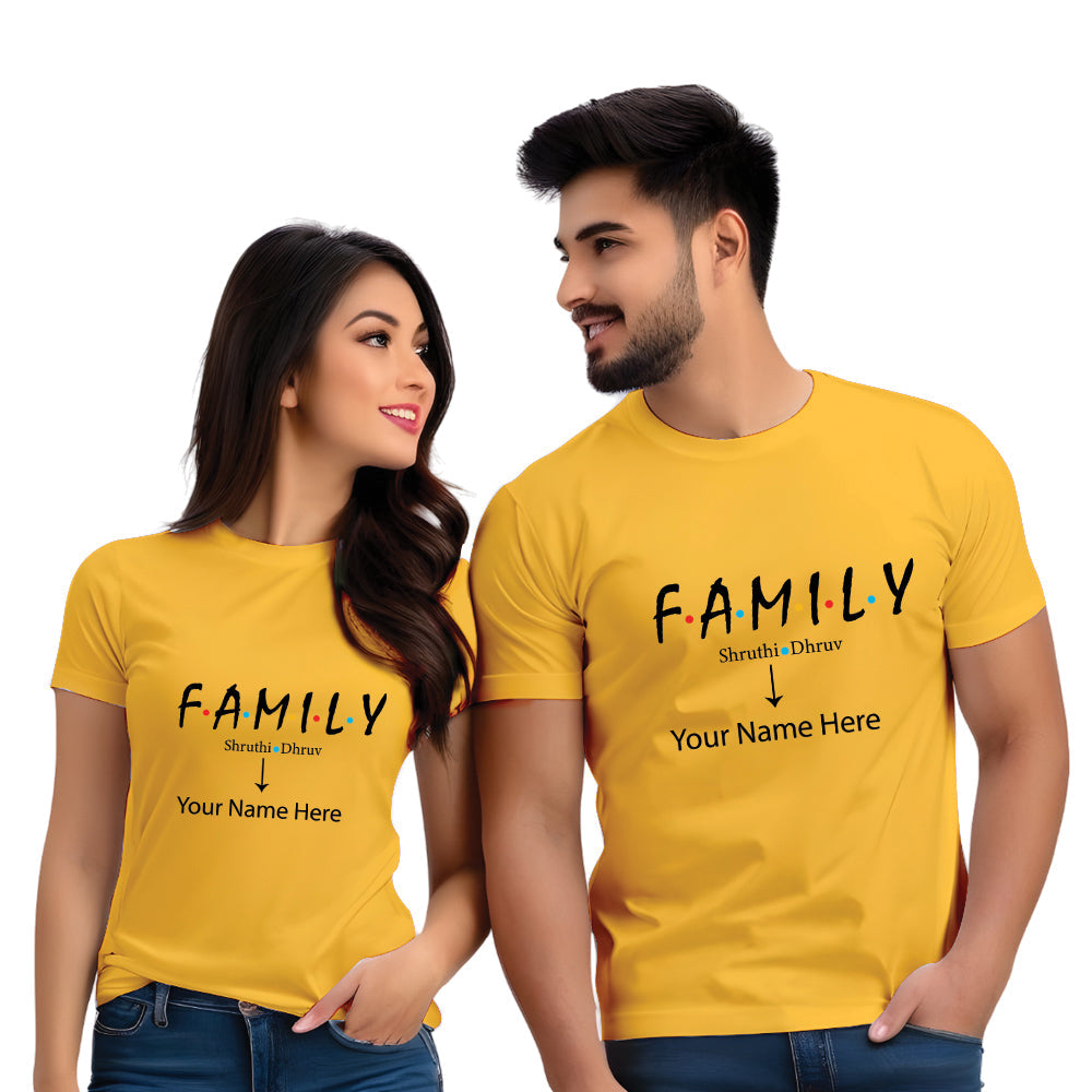Family Names Customised Couple Tshirts