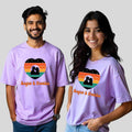 Custom Heart Design & Names : Personalised Oversized Couple Tees
