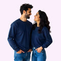 Plain Couple Sweatshirts - NavyBlue