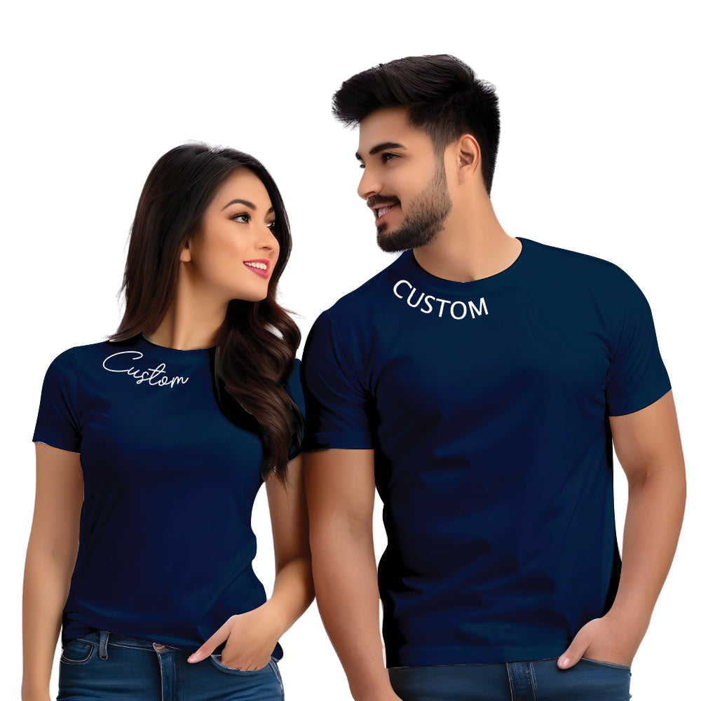 Customize Your Love: Half Sleeve Couple T-Shirt