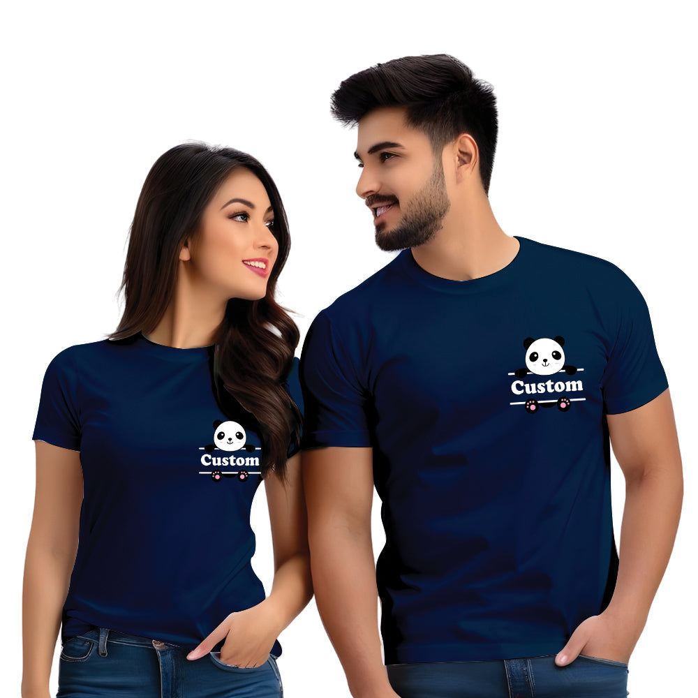 Panda Theme Customised Couple Tshirts