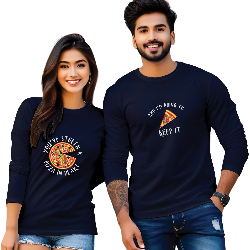 Full Sleeve Couple Printed T Shirt