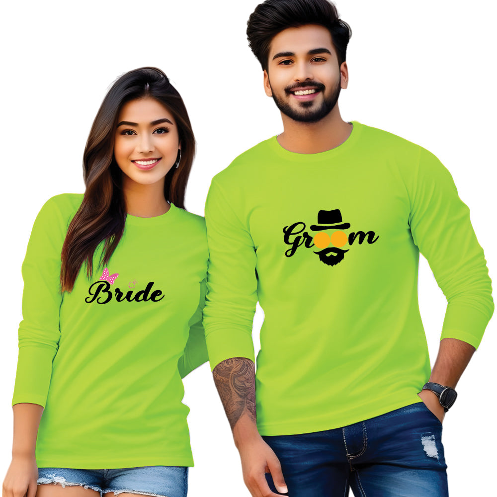 Bride Groom Printed Couple T Shirt