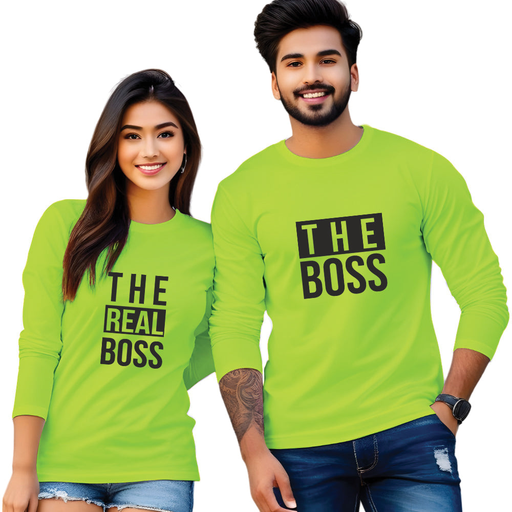 The Real Boss & The Boss full Sleeve Couple T Shirt