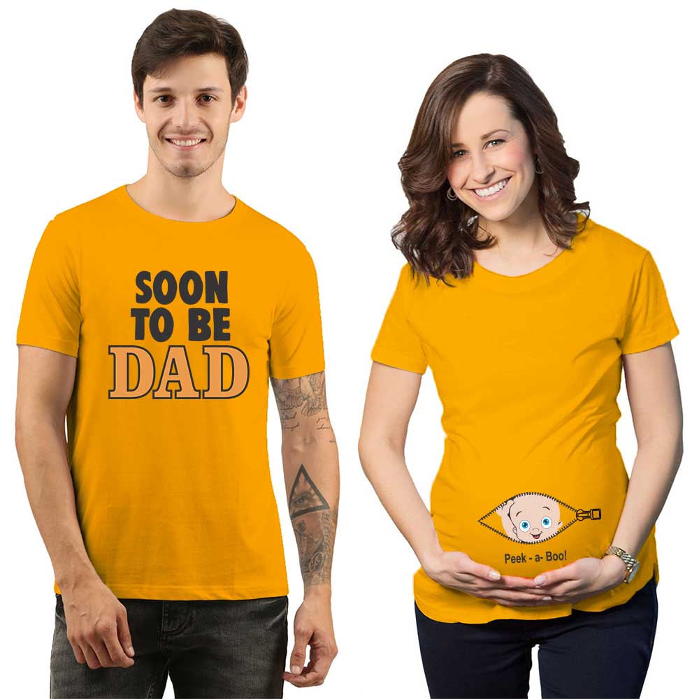 Peek-a-Boo Baby Soon to be dad Couple Tshirts