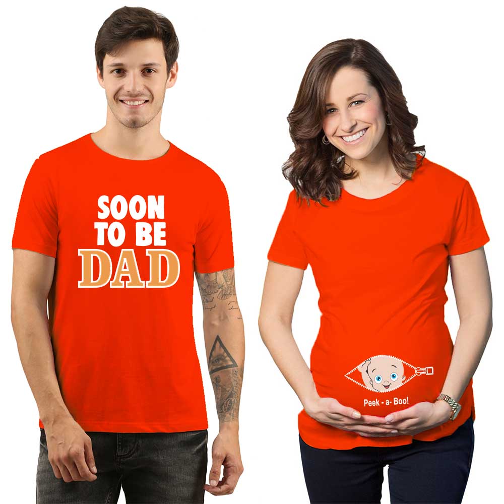 Peek-a-Boo Baby Soon to be dad Couple Tshirts