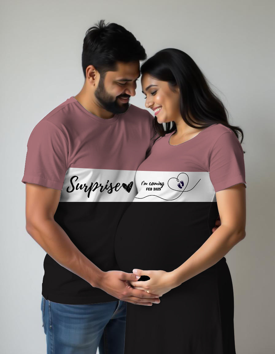 Customised Color Block T-shirt Dress for Women and Tshirt for Men