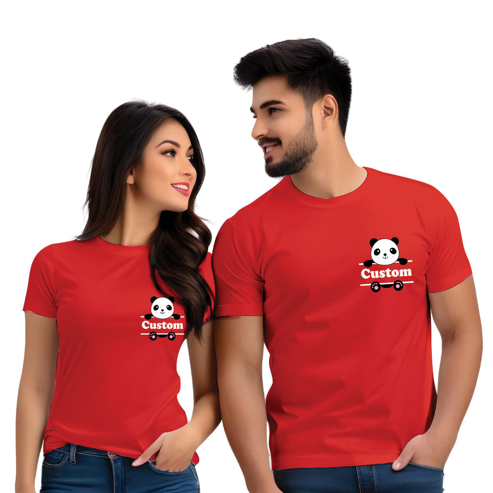 Panda Theme Customised Couple Tshirts