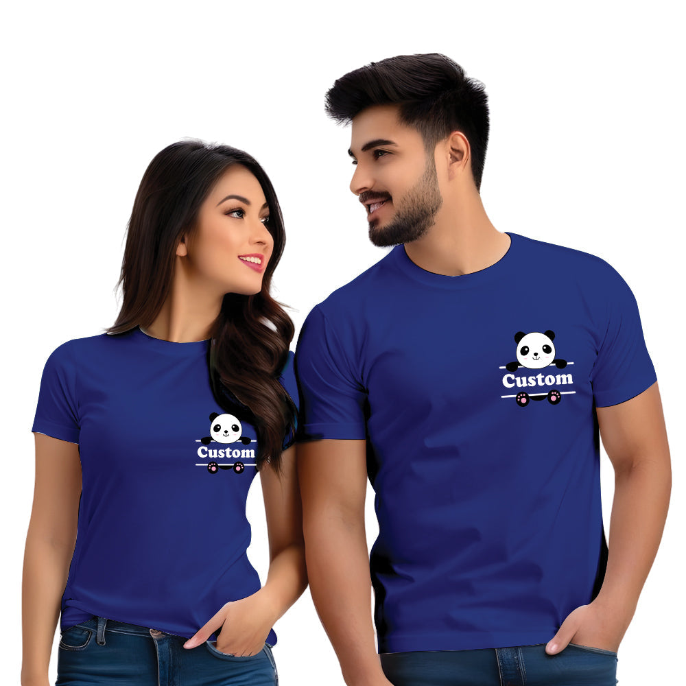 Panda Theme Customised Couple Tshirts